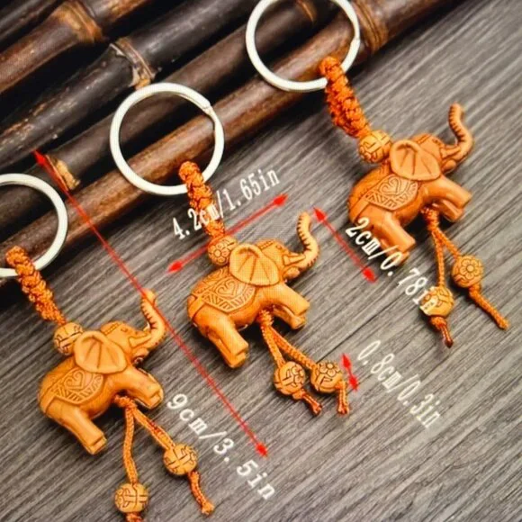 Pack of 2 -New Lucky Elephant Keychain/Purse Charm - Picture 3 of 6